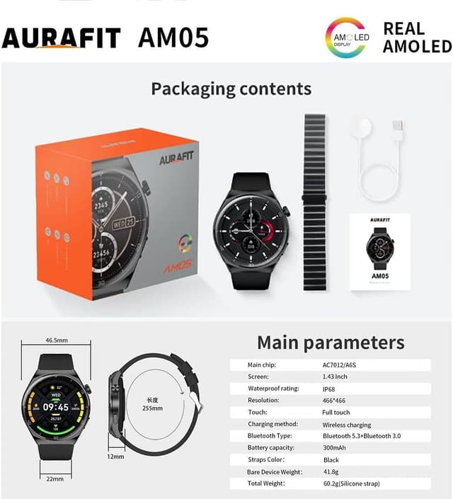 Aurafit Smartwatch Am13/Am34/Am05 Rch
