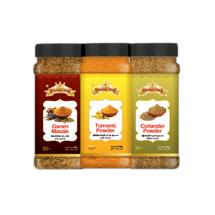Kitchen King Chilli + Turmeric + Coriander 3 x, 180g