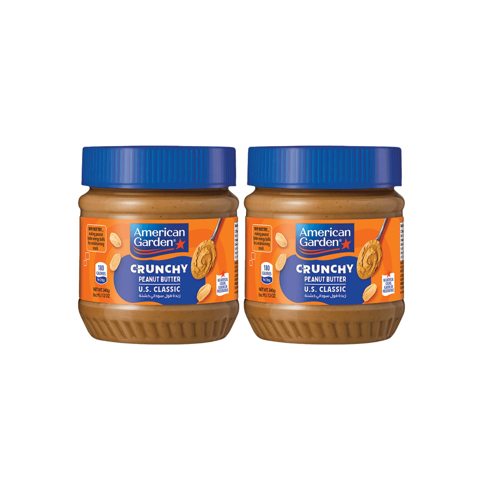 American Garden Peanut Butter Chunky 2 x 340 g