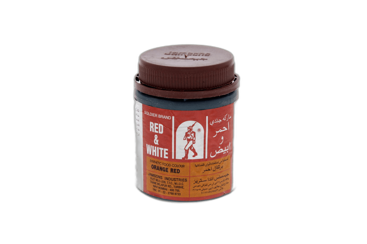 Red and White Orange Red Food Colour 100 g
