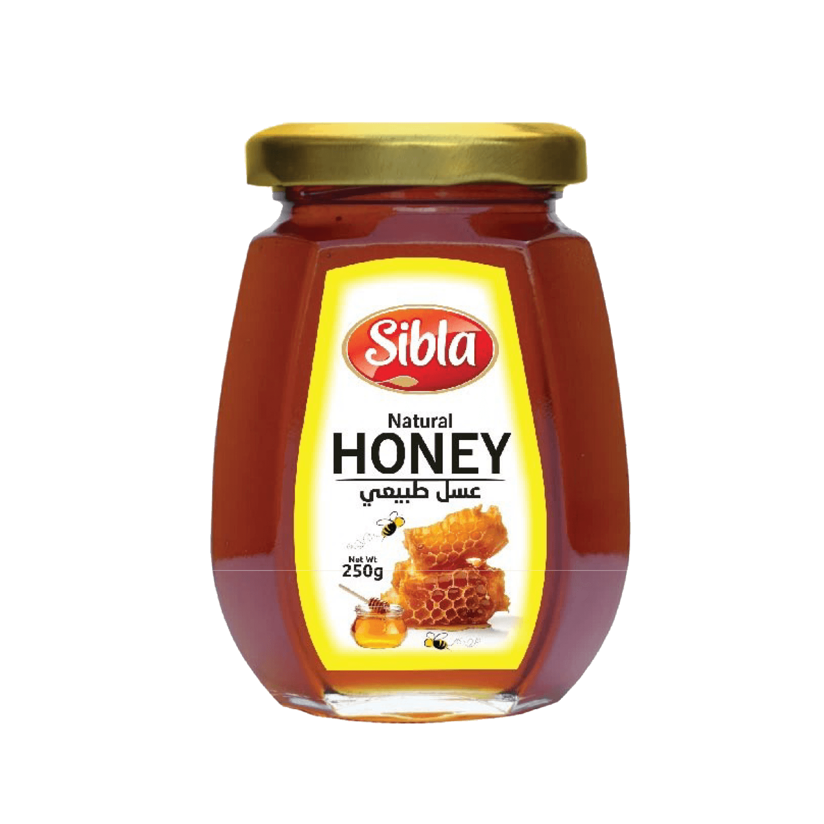 Sibla Honey Octa Glass Jar 250 g