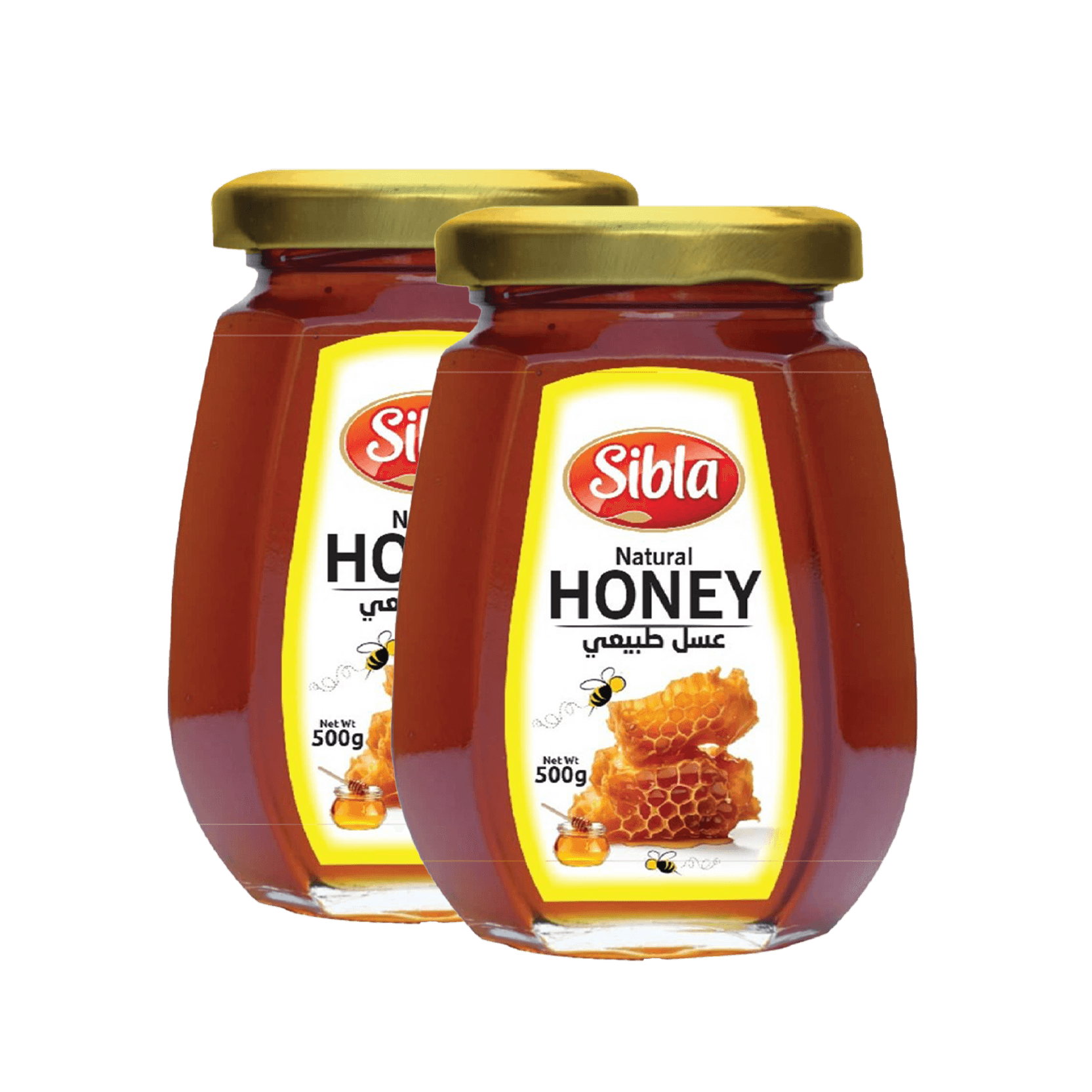 Sibla Honey Octa Glass Jar 500 g x 2 pcs