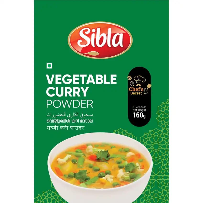 Sibla Vegetable Curry Powder, 160g Box