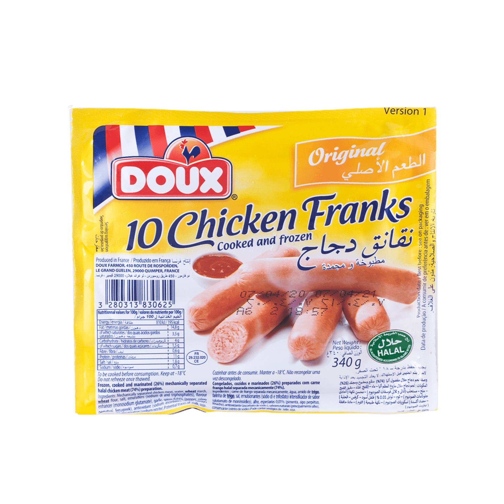 Doux Chicken Franks Regular 340 g