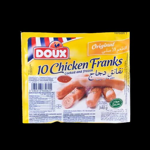 Doux Chicken Franks Regular, 340g