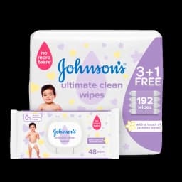 Johnson's Ultimate Clean Wipes 4 Pack* 48s - image 3