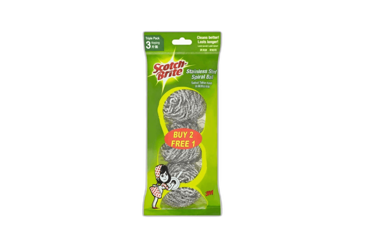 Scotch Brite Stainless Stl Metalic Spiral 3 Pack