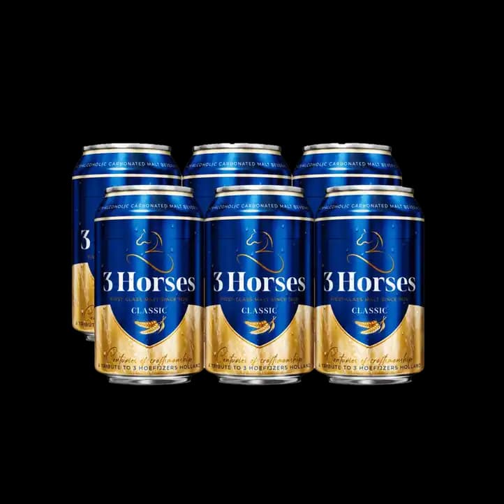 Three Horse Malt Beverage Can 6 x, 330ml