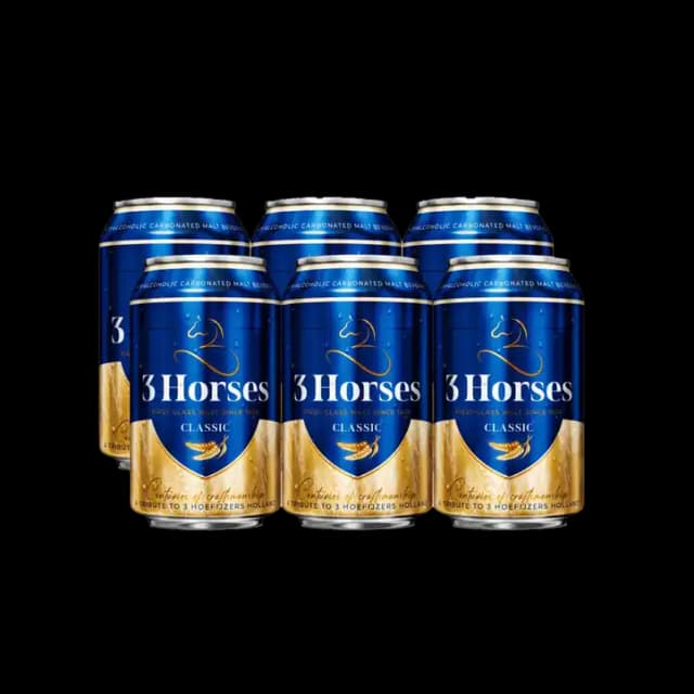 Three Horse Malt Beverage Can 6 x, 330ml