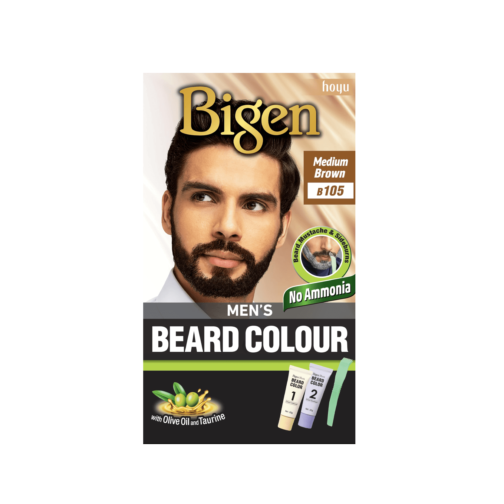 Bigen Men Beard Colour-Medium Brown