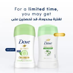 Dove Deodorant Stick Cucumber & Green Tea, 40g - image 1