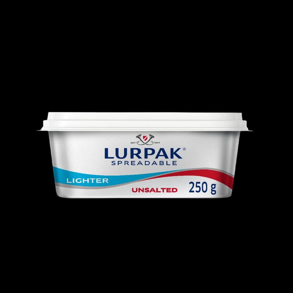 Lurpak Lighter Spreadable Unsalted Butter, 250g