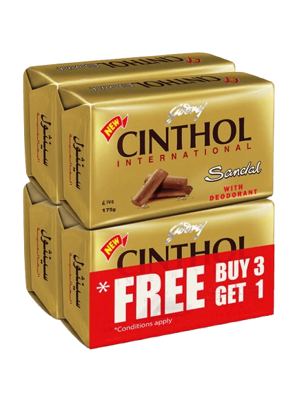Godrej Cinthol Sandal Gold Bath Soap 3+1 Free 175g