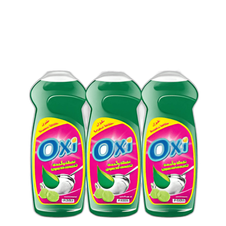 Oxi Dishwashing Liquid Green Lemon 3 x 600 ml