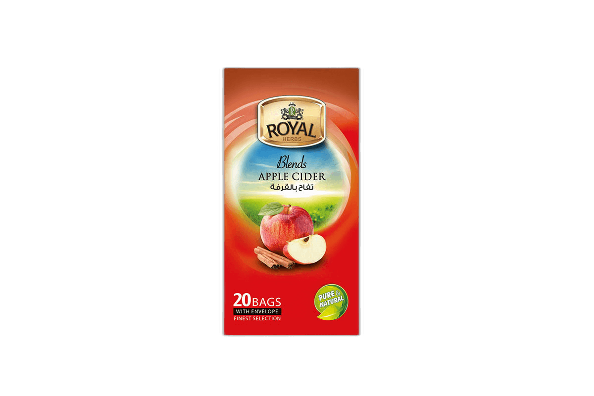 Royal Herbs Apple Cider Herbal Drink Bag 20 Pack