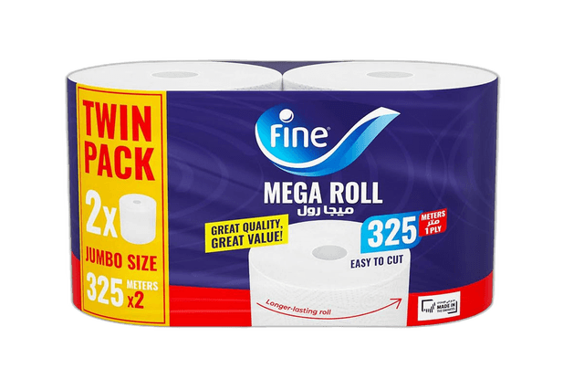 Fine (B) Jumbo Rolls 1ply 150x20 cm 2 Pack