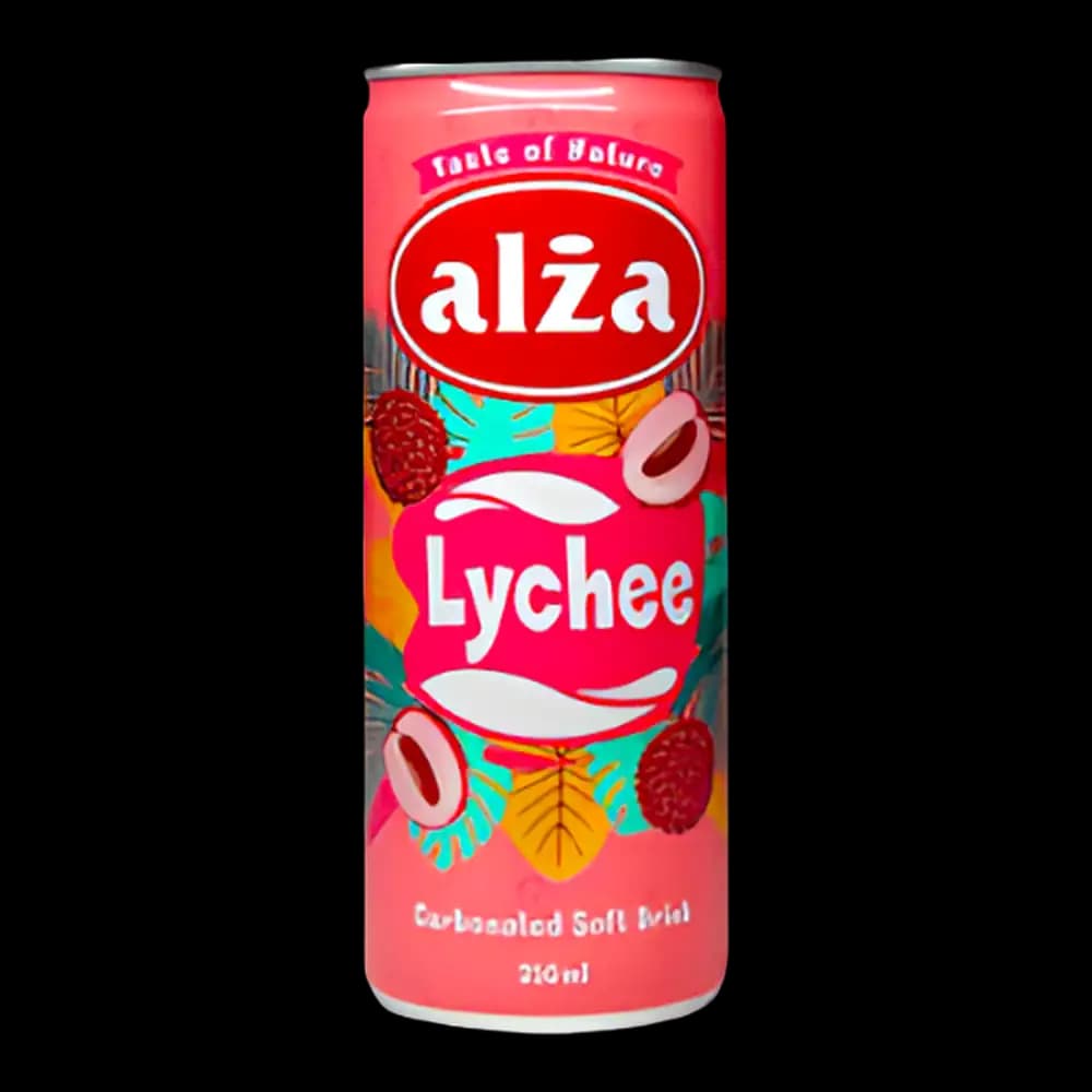 Alza Lychee Carbonated Cans, 250ml