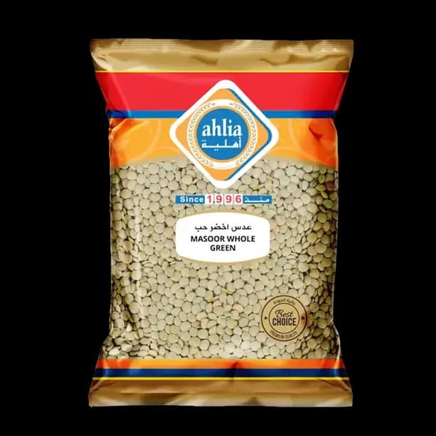 Ahlia Masoor Whole Green 800g
