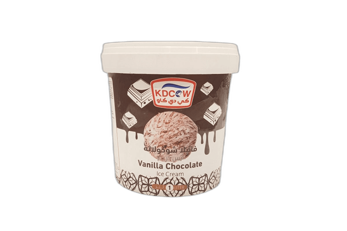 KD Cow Vanilla Chocolate Ice Cream, 1L