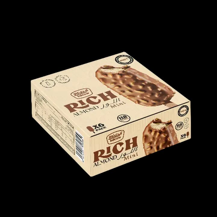 KD Cow Rich Ice Cream Almond 6 x, 60ml