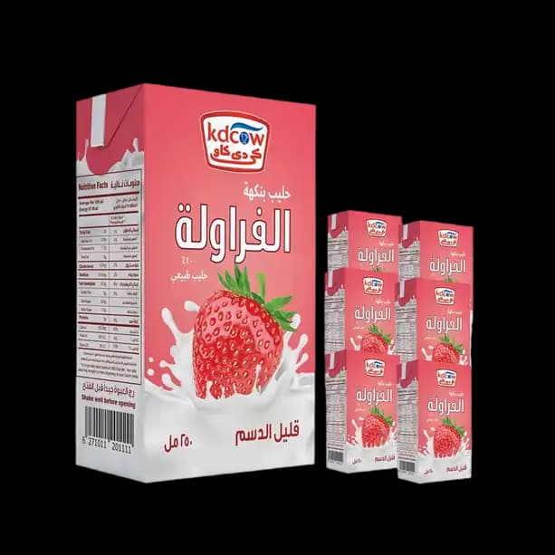 KD Cow Long Life Strawberry Milk 6 x, 250ml
