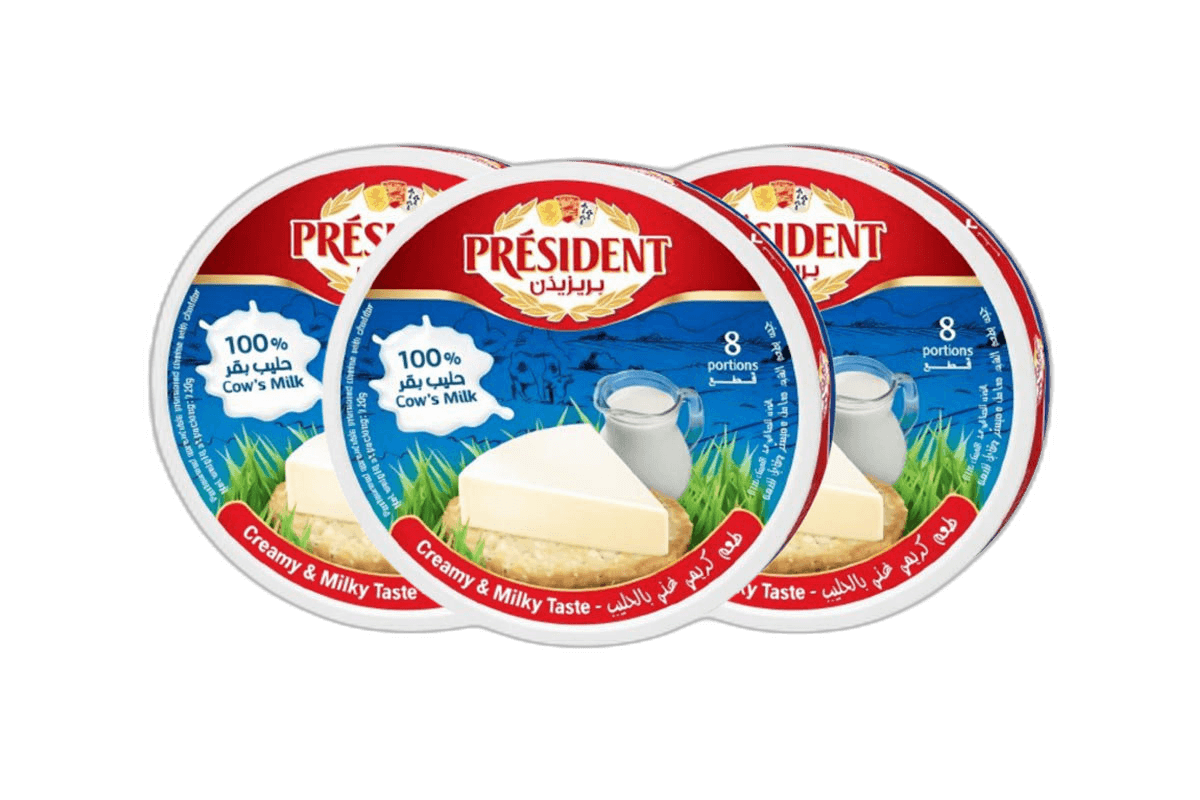 President 8 Pieces Processed Portion Cheese 3 x, 120g