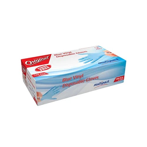 Original Blue Vinyl Gloves 100 pcs Extra Large