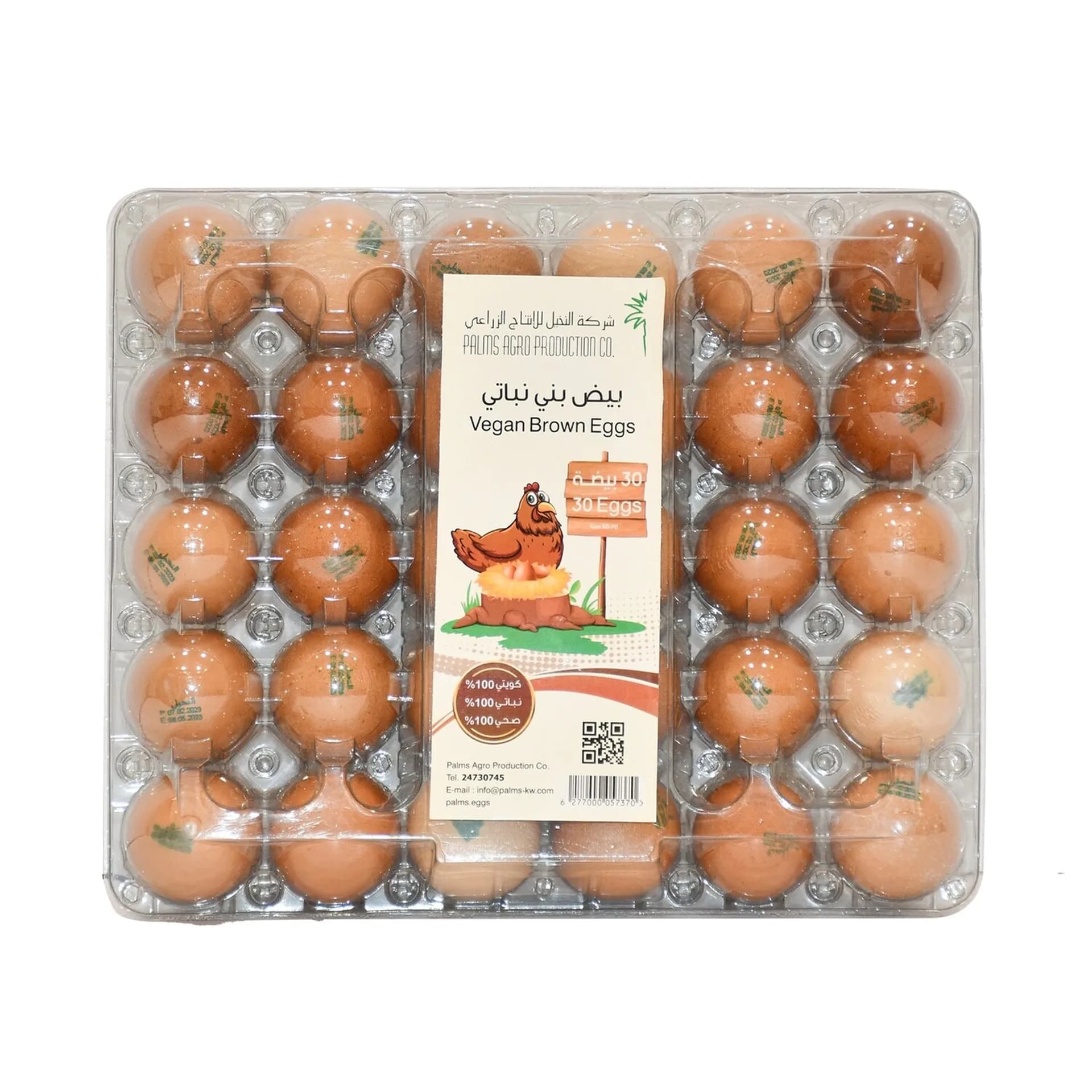 Palms Agro Brown Vegan Egg Plastic Tray 60/70 10