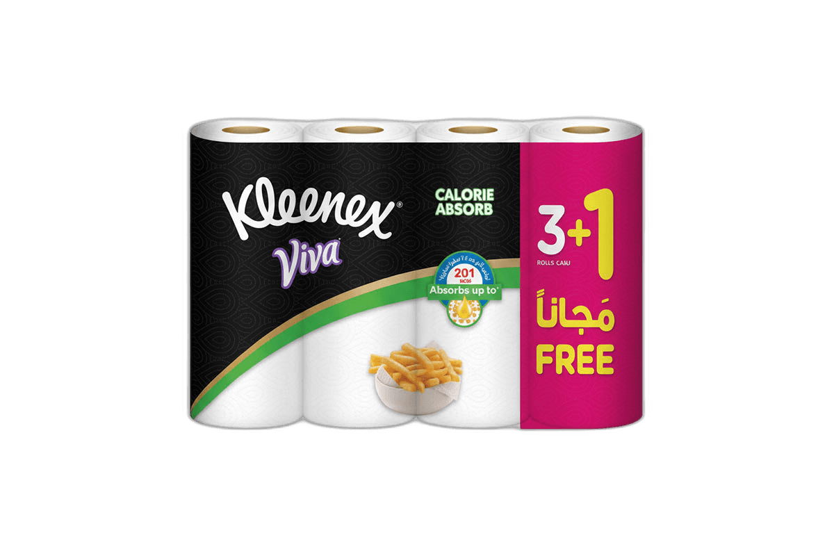 Kleenex Viva Calorie Absorb 50 Pack Kitchen Roll (4 Pack)