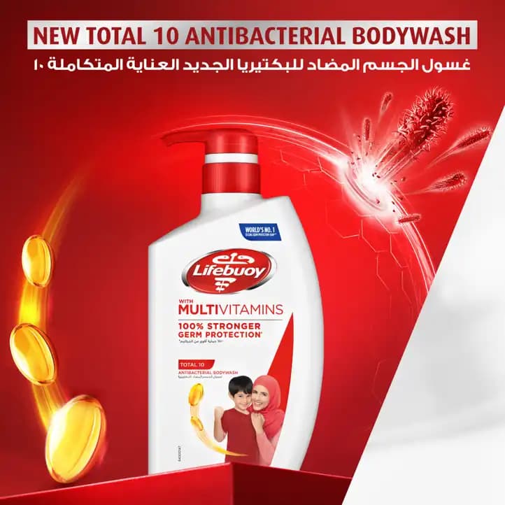 Lifebouy Body Wash Total (10) 2 x, 300ml