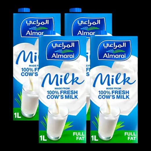 Almarai UHT Full Fat Milk Scap 4 x, 1L