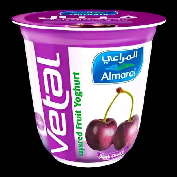 Almarai Vetal Layered Black Cherry Yoghurt, 140g