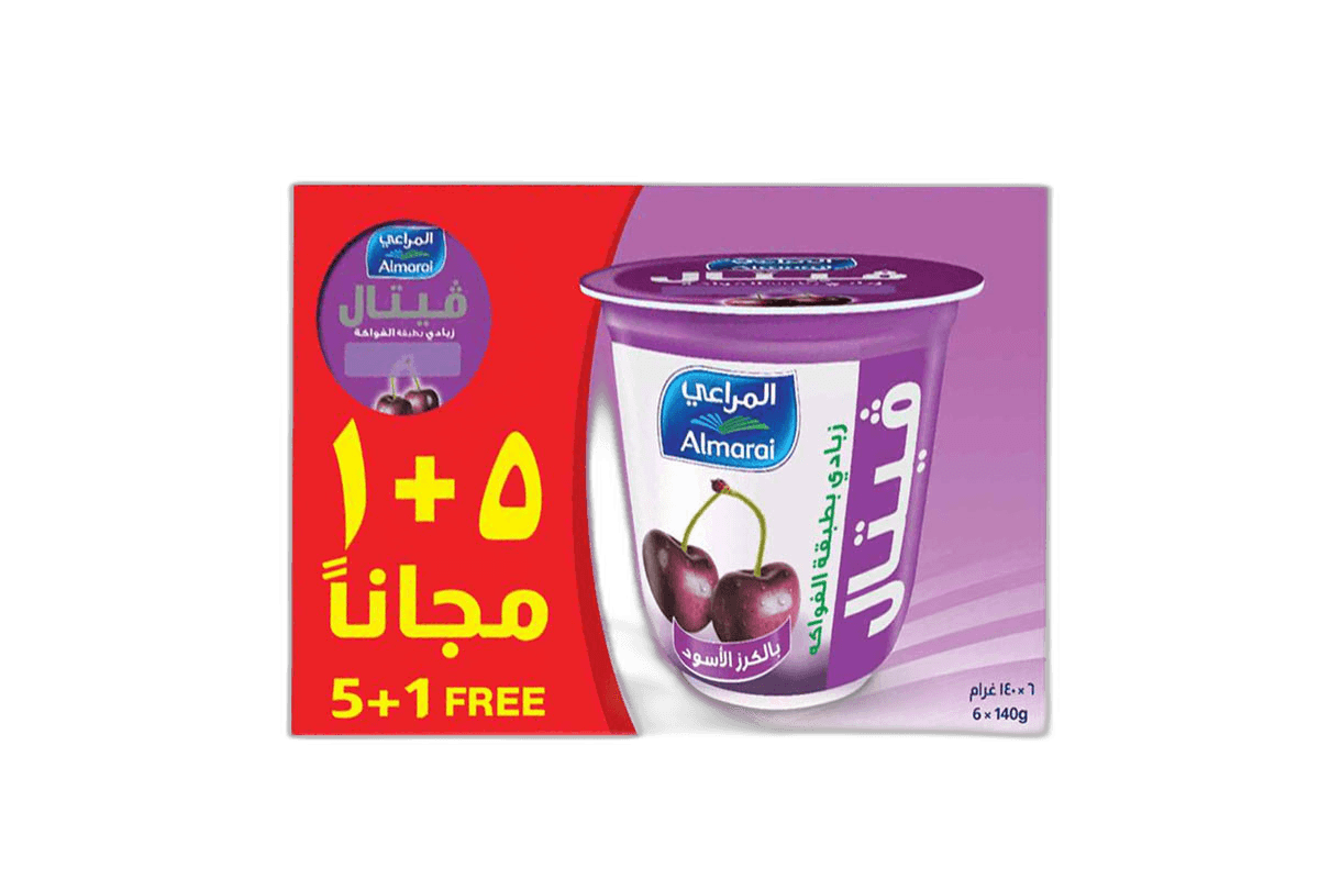 Almarai Vetal Lay B Cherry Yoghurt 6 x 140 g