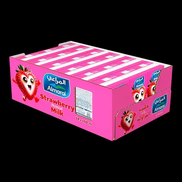 Almarai UHT Milk Strawberry Nijoom 18 x, 150ml