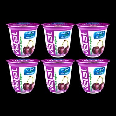 Almarai Vetal Layered Black Cherry Yoghurt 6 x, 140g