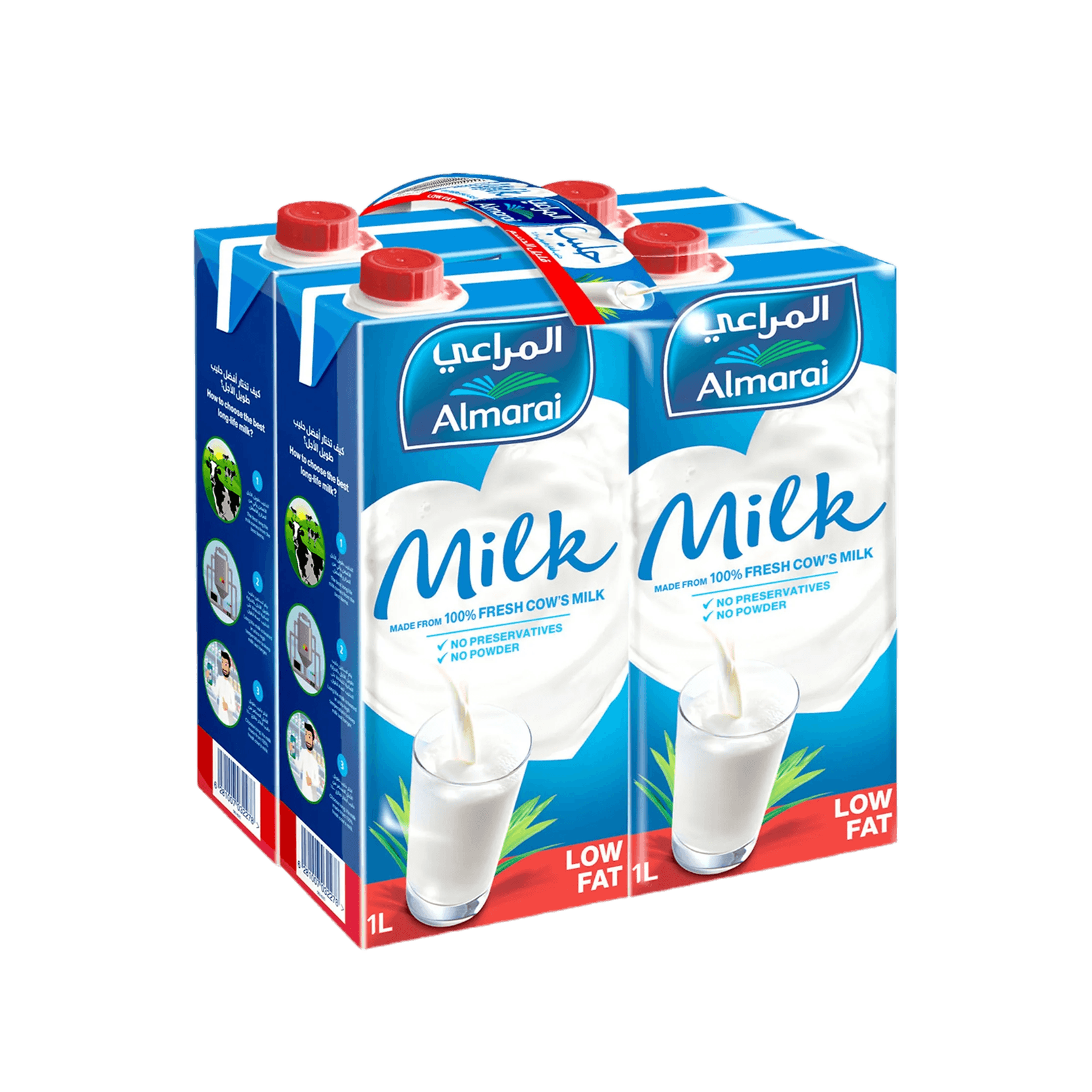 Almarai UHT Lowfat Milk Scap 4 x 1 L