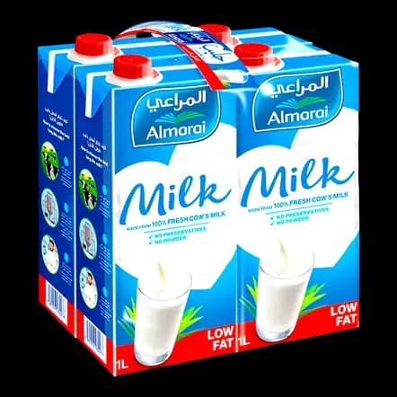 Almarai UHT Lowfat Milk Scap 4 x, 1L