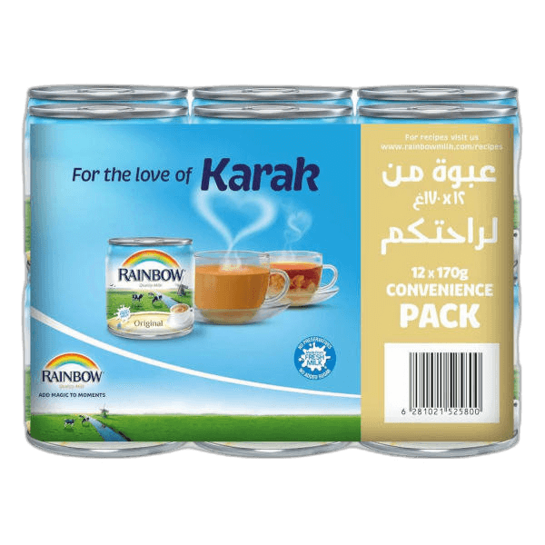 Rainbow Evaporated Milk Organic Vitamine D 12 x 170 g