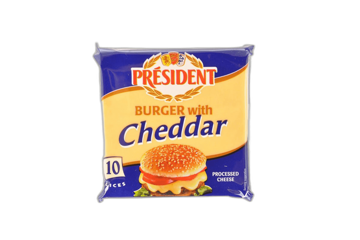 President Burger Cheddar Cheese Slices, 200g