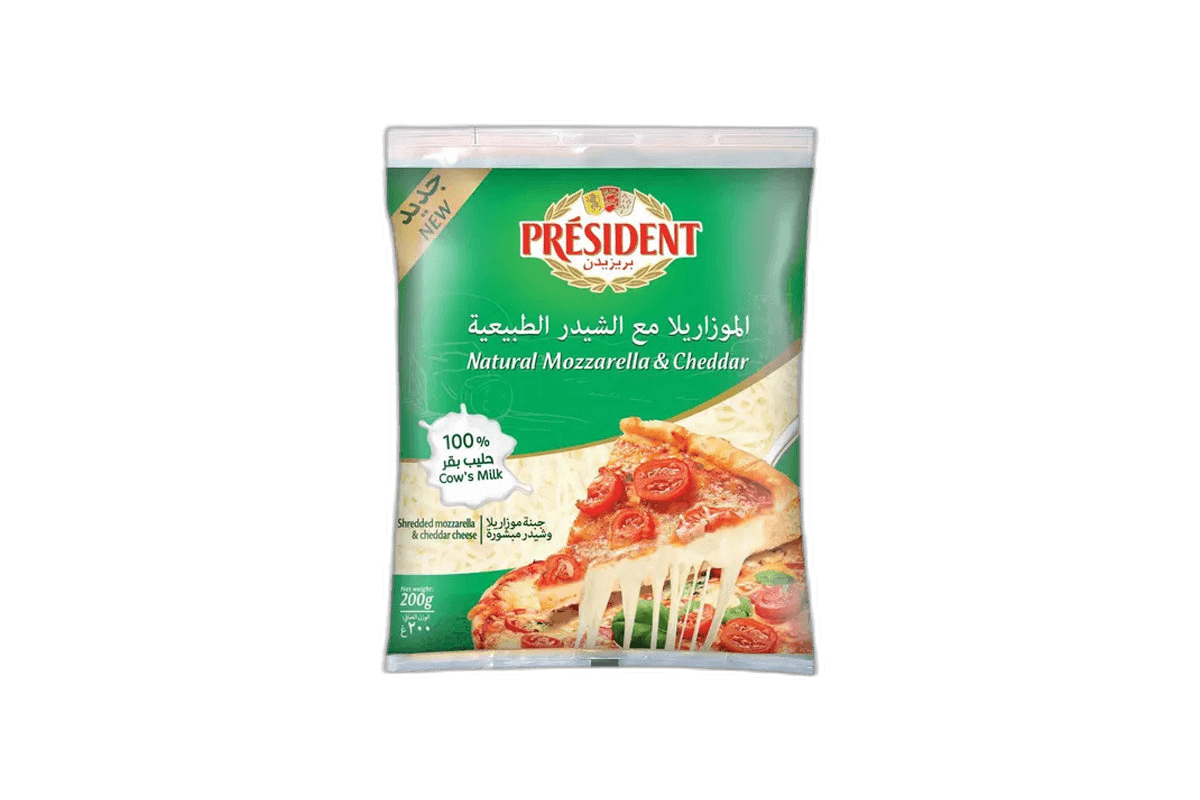 President Mozarella and Cheddar Shredded 200 g