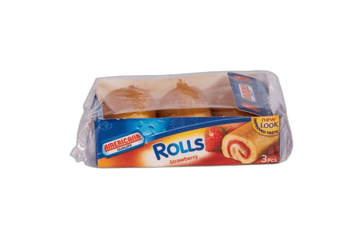 Americana Mini Rolls Strawberry 3 pcs 75 g