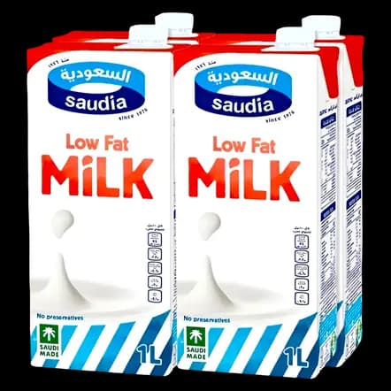 Sadafco Saudia Low Fat Milk, 1L*4 Pack
