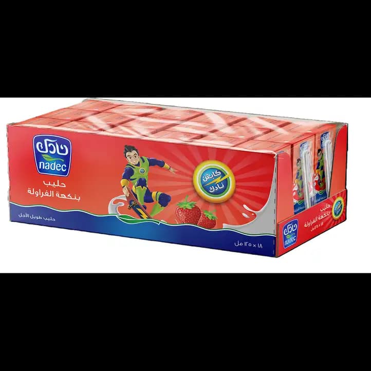 Nadec Strawberry Milk 18 x, 125ml