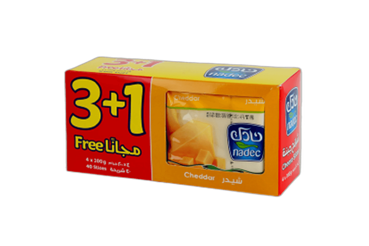 Nadec Cheese Slice Cheddar 4 x 200 g