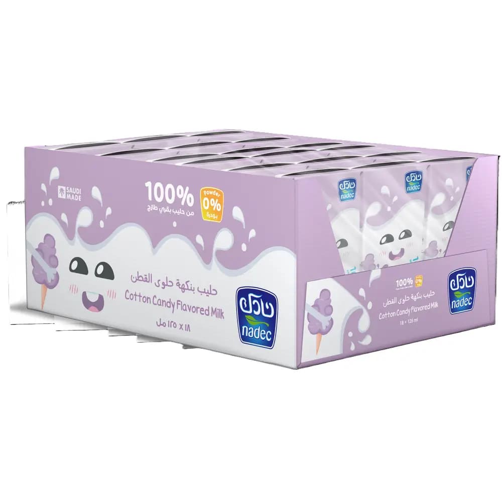 Nadec UHT Milk Cotton Candy 18 x, 125ml