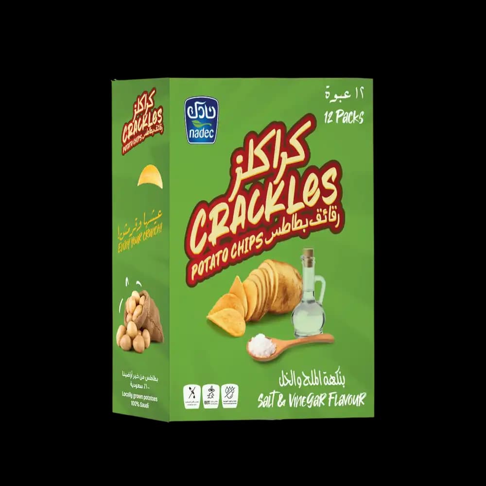 Nadec Crackles Potato Chips Salt & Vinegar, 21g