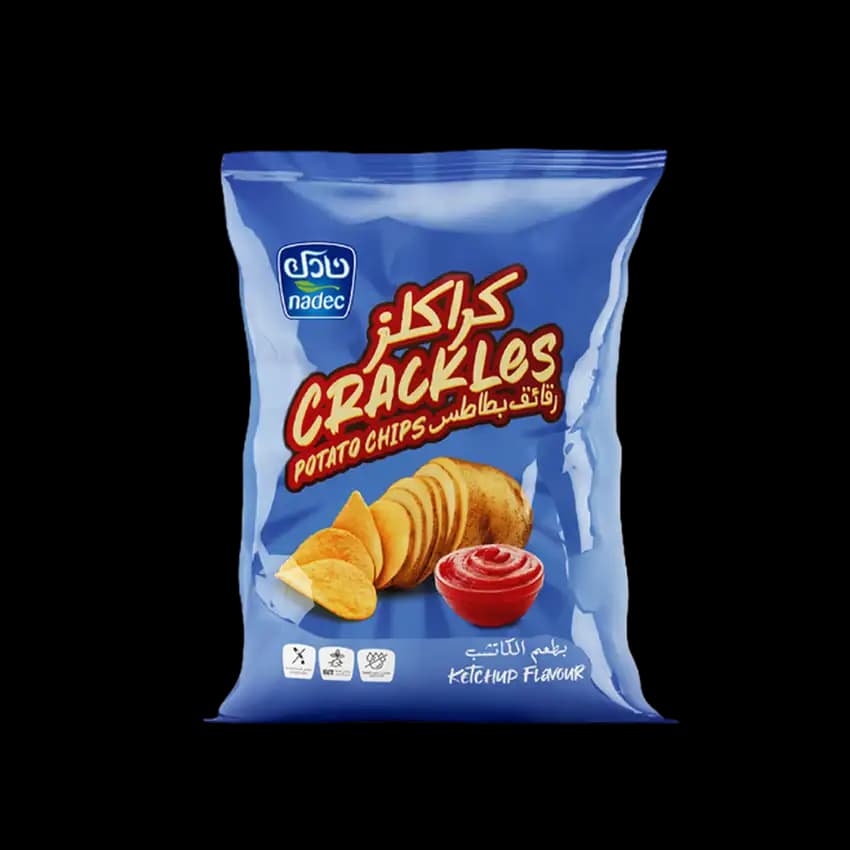 Nadec Crackles Potato Chips Ketchup, 40g