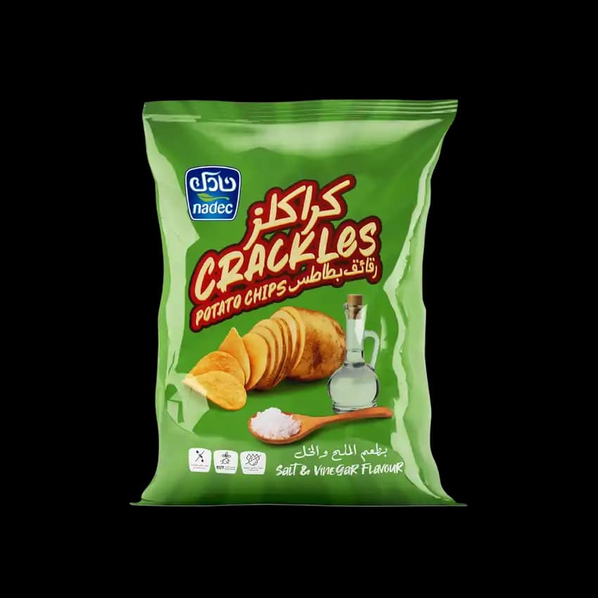 Nadec Crackles Potato Chips Salt & Vinegar, 155g
