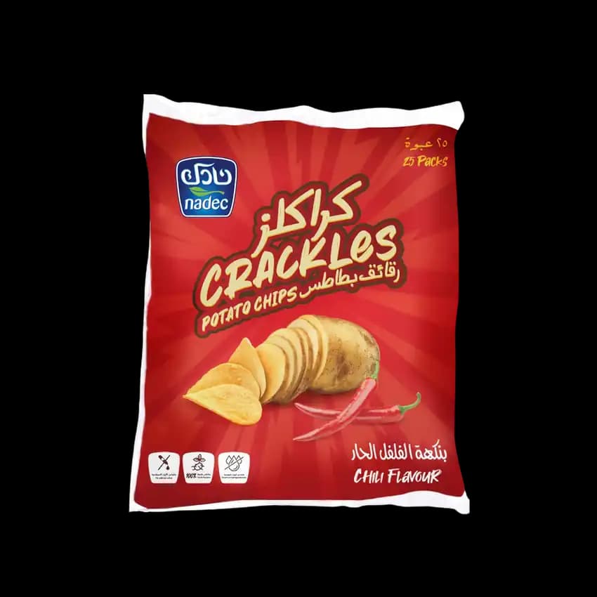 Nadec Crackles Potato Chips Chili 25 x, 21g