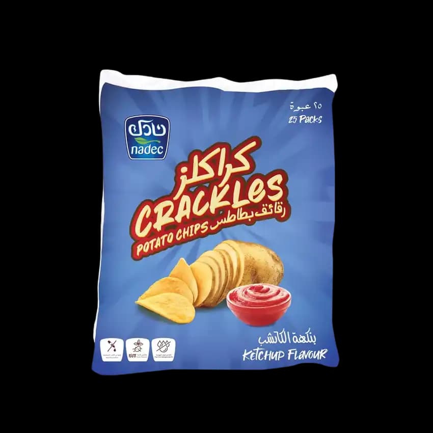 Nadec Crackles Potato Chips Ketchup 25 x, 21g